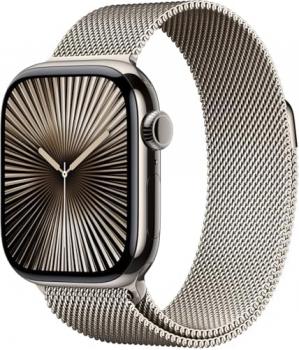 Apple Watch Series 10 [GPS + Cellular, 42mm] - Natural Titanium Case with Natural Milanese Loop, M/L, M/L (Renewed)