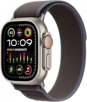 Apple Watch Ultra 2 (GPS + Cellular 49mm) Rugged Titanium Case with Blue/Black Trail Loop, M/L(Renewed Premium)