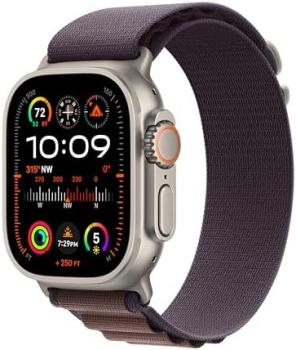 Apple Watch Ultra 2 [GPS + Cellular 49mm] Smartwatch with Rugged Titanium Case & Indigo Alpine Loop Medium. Fitness Tracker, Precision GPS, Action Button, Extra-Long Battery Life