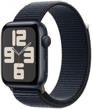 Apple Watch SE (2nd Gen) [GPS, 44mm] - Midnight Aluminum Case with Midnight Sport Loop, M/L (Renewed Premium)
