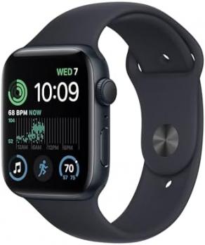 Apple Watch SE (2nd Gen) [GPS, 44mm] - Midnight Aluminum Case with Midnight Sport Band, S/M (Renewed Premium)