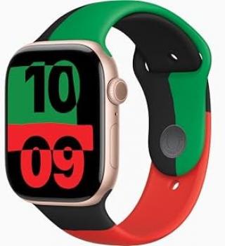 Apple Watch Series 10 [GPS, 46mm] - Rose Gold Aluminum Case with Black Unity Sport Band, S/M (Renewed)