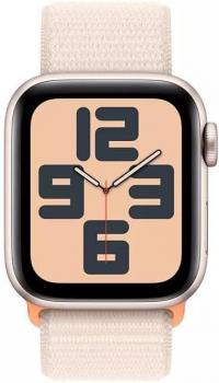 Apple Watch SE (2nd Gen) (GPS + Cellular, 40mm) - Starlight Aluminum Case with Starlight Sport Loop, One Size (Renewed)