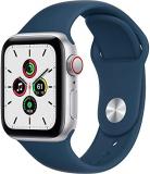Apple Watch SE (GPS) 44mm Silver Aluminum Case with Abyss Blue Sport Band (Renew...