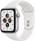 Apple Watch SE (GPS + Cellular, 44mm) - Silver Aluminum Case with White Sport Ba...