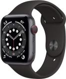 Apple Watch Series 6 (GPS + Cellular, 44MM) - Space Black Titanium Case with Black Sport Band (Renewed)