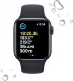 Apple Watch SE (2nd Gen) (GPS, 40mm) - Midnight Aluminum Case with Midnight Sport Band, S/M (Renewed Premium)