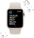 Apple Watch SE (2nd Gen) (GPS + Cellular, 40mm) - Starlight Aluminum Case with Starlight Sport Band, S/M (Renewed)