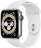 Apple Watch Series 6 (GPS + Cellular, 44mm) - Titanium Case with White Sport Ban...
