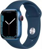 Apple Watch Series 7 (GPS + Cellular, 45mm) Blue Aluminum Case with Abyss Blue Sport Band, Regular (Renewed)