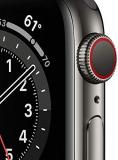 Apple Watch Series 6 (GPS + Cellular, 40mm) - Graphite Stainless Steel Case with Black Sport Band (Renewed)