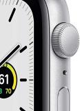 Apple Watch SE (GPS, 44mm) - Silver Aluminum Case with White Sport Band (Renewed)