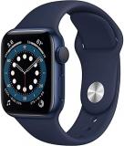 Apple Watch Series 6 (GPS + Cellular, 40mm) - Blue Aluminum Case with Deep Navy Sport Band (Renewed)