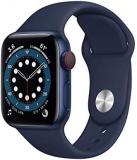 Apple Watch Series 6 (GPS + Cellular, 40mm) - Blue Aluminum Case with Deep Navy Sport Band (Renewed)