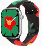 Apple Watch Series 10 [GPS + Cellular, 42mm] - Silver Aluminum Case with Black Unity - Unity Bloom Sport Band, M/L (Renewed)