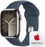 Apple Watch Series 9 [GPS + Cellular 41mm] Smartwatch with Silver Stainless Stee...