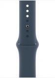 Apple Watch Series 9 [GPS + Cellular, 45mm] - Silver Stainless Steel Case with Storm Blue Sport Band, M/L (Renewed Premium)