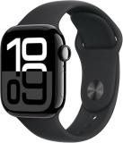 Apple Watch Series 10 [GPS + Cellular, 42mm] - Jet Black Aluminum Case with Black Sport Band, S/M (Renewed Premium)