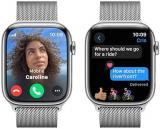 Apple Watch Series 9 [GPS + Cellular 45mm] Smartwatch with Silver Stainless Steel Case with Silver Milanese Loop. Fitness Tracker, Blood Oxygen & ECG Apps, Always-On Retina Display