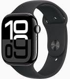 Apple Watch Series 10 [GPS, 46mm] - Jet Black Aluminum Case with Black Sport Band, S/M (Renewed Premium)