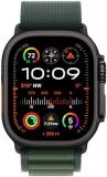 Apple Watch Ultra 2 [GPS + Cellular, 49mm] Black Titanium Case with Green Alpine Loop, M (Renewed)