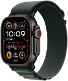 Apple Watch Ultra 2 [GPS + Cellular, 49mm] Black Titanium Case with Green Alpine Loop, M (Renewed)