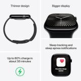 Apple Watch Series 10 [GPS + Cellular 42mm case] Smartwatch with Silver Aluminium Case with Blue Cloud Sport Loop. Fitness Tracker, ECG App, Always-On Retina Display, Carbon Neutral
