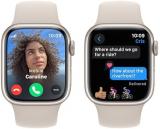 Apple Watch Series 9 (GPS + Cellular 41mm) Starlight Aluminum Case with Starlight Sport Band, S/M (Renewed)