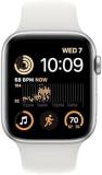 Apple Watch SE (2nd Gen) [GPS, 44mm] - Silver Aluminum Case with White Sport Band, S/M (Renewed Premium)