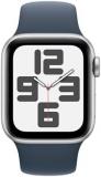 Apple Watch SE (2nd Gen) [GPS, 40mm] - Silver Aluminum Case with Storm Blue Sport Band, M/L (Renewed Premium)