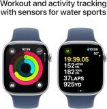 Apple Watch Series 10 [GPS, 46mm] - Silver Aluminum Case with Denim Sport Band, M/L (Renewed Premium)