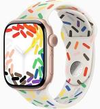 Apple Watch Series 10 [GPS, 46mm] - Rose Gold Aluminum Case with Pride Edition Sport Band, M/L (Renewed)
