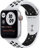 Apple Watch Nike Series 6 (GPS + Cellular, 44mm) Silver Aluminum Case with Pure ...