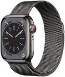 Apple Watch Series 8 (GPS + Cellular, 41MM) - Graphite Stainless Steel with Graphite Milanese Loop (Renewed)