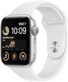 Apple Watch SE (2nd Gen) [GPS, 44mm] - Silver Aluminum Case with White Sport Ban...