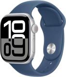 Apple Watch Series 10 [GPS + Cellular 42mm case] Silver Aluminum Case with Denim...