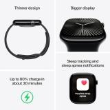 Apple Watch Series 9 [GPS 41mm] Midnight Aluminum Case with Midnight Sport Band S/M (Renewed)