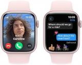 Apple Watch Series 9 (GPS + LTE) 45MM Pink Aluminum Case Light Pink Sport Band (Renewed)