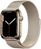 Apple Watch Series 7 (GPS + Cellular, 45MM) Gold Stainless Steel Case with Gold Milanese Loop (Renewed)