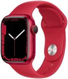 Apple Watch Series 7 (GPS + Cellular, 41MM) Red Aluminum Case with Red Sport Ban...