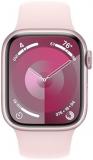 Apple Watch Series 9 [GPS 41mm] Smartwatch with Pink Aluminum Case with Light Pink Sport Band S/M. Fitness Tracker, ECG Apps, Always-On Retina Display, Water Resistant (MR933LW/A)
