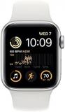 Apple Watch SE (2nd Gen) [GPS + Cellular 40mm] Smart Watch w/Silver Aluminum Case & White Sport Band - S/M. Fitness & Sleep Tracker, Crash Detection, Heart Rate Monitor, Water Resistant