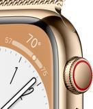 Apple Watch Series 8 [GPS + Cellular, 41mm] - Gold Stainless Steel Case with Gold Milanese Loop (Renewed)