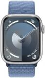 Apple Watch Series 9 [GPS + Cellular, 45mm] - Silver Aluminum Case with Winter Blue Sport Loop, One Size (Renewed)