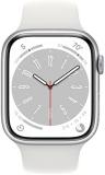 Apple Watch Series 8 [GPS, 45mm] - Silver Aluminum Case with White Sport Band, S/M (Renewed)