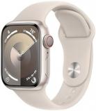 Apple Watch Series 9 [GPS + Cellular, 41mm] - Starlight Aluminum Case with Starlight Sport Band, M/L (Renewed)