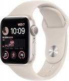Apple Watch SE (2nd Gen) (GPS + Cellular, 40mm) - Starlight Aluminum Case with Starlight Sport Band, S/M (Renewed Premium)
