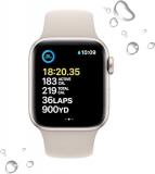 Apple Watch SE (2nd Gen) (GPS + Cellular, 40mm) - Starlight Aluminum Case with Starlight Sport Band, S/M (Renewed Premium)