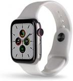 Apple Watch Series 7 (GPS + Cellular, 45MM) Titanium Silver with White Sport Ban...