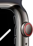 Apple Watch Series 7 [GPS + Cellular 41mm] Graphite Stainless Steel Case with Midnight Sport Band (Renewed)